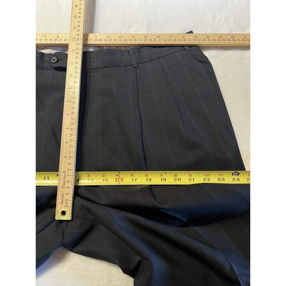 Vintage Austin Reed Suit 44L 38x29.5 Navy Blue Royal Banker's Stripe Virgin Wool - Picture 13 of 16